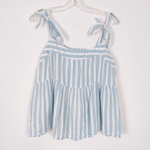 Old Navy Blue and White Striped Tank Top - Size XXL Picnic Gingham 100% Cotton